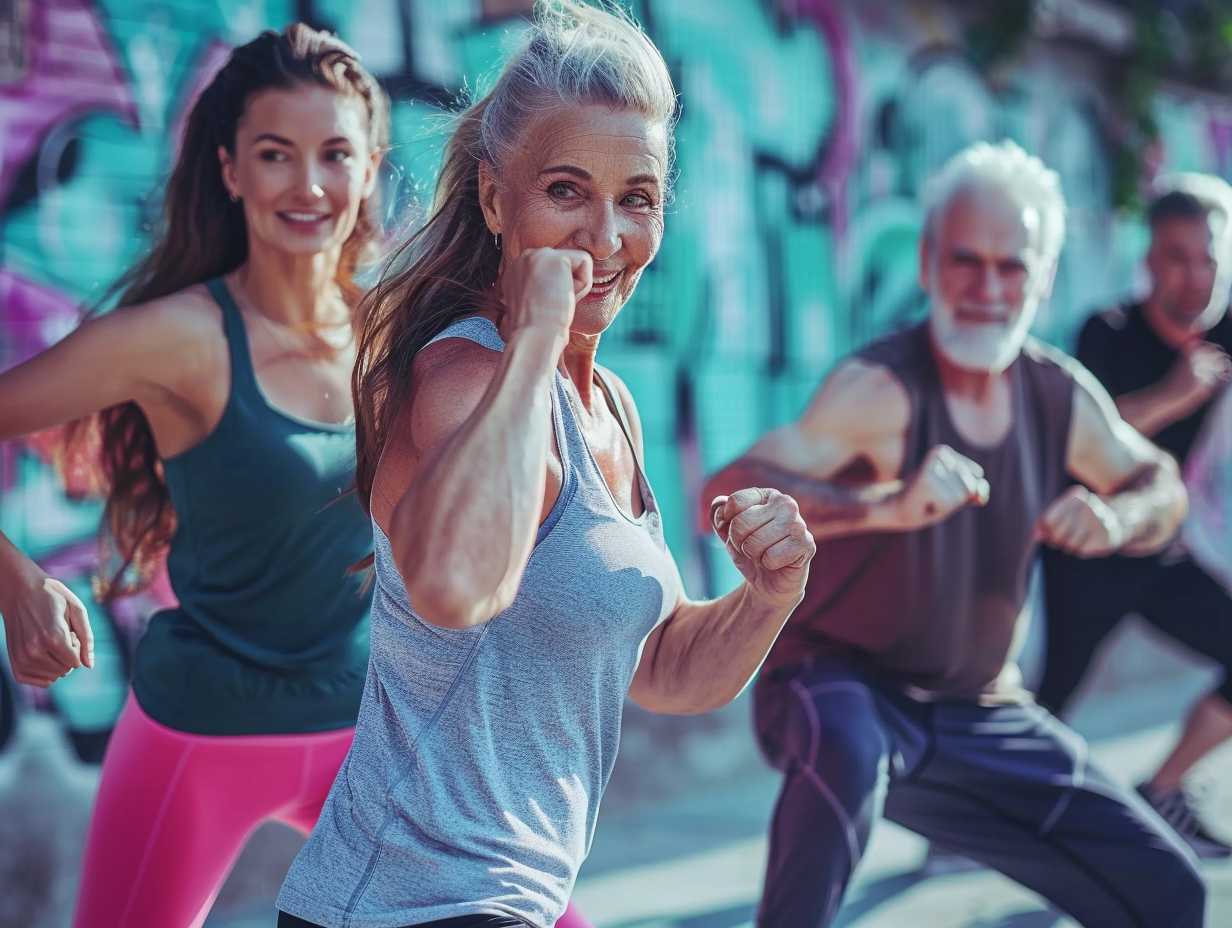 Спортсмени різного віку виконують функціональні вправи